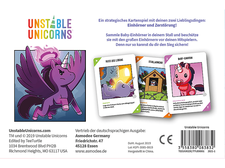 TEETURTLE Unstable Unicorns Kartenspiel Mehrfarbig