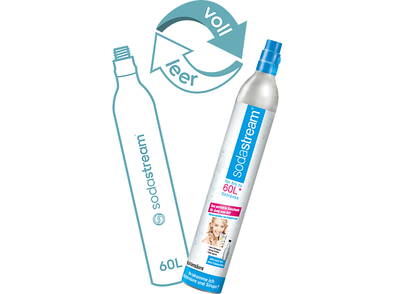 SODASTREAM Tauschzylinder blau gefüllt, nur gegen Abtausch mit einem leeren Zylinder erhältlich