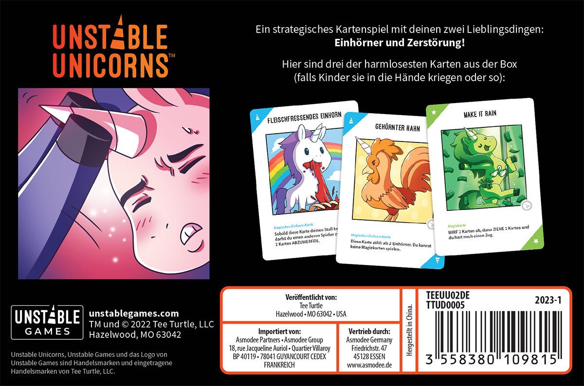 UNSTABLE GAME Unstable Unicorns NSFW Kartenspiel Mehrfarbig