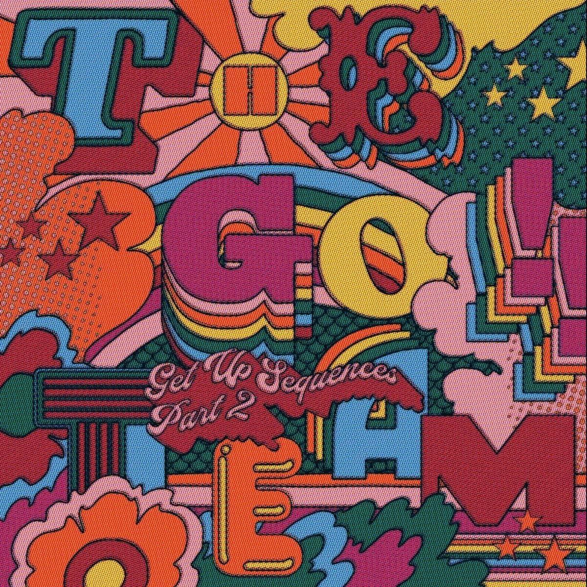 Kleurrijke albumhoes met de woorden 'Tee Go' en 'Team' en andere kleurrijke elementen.