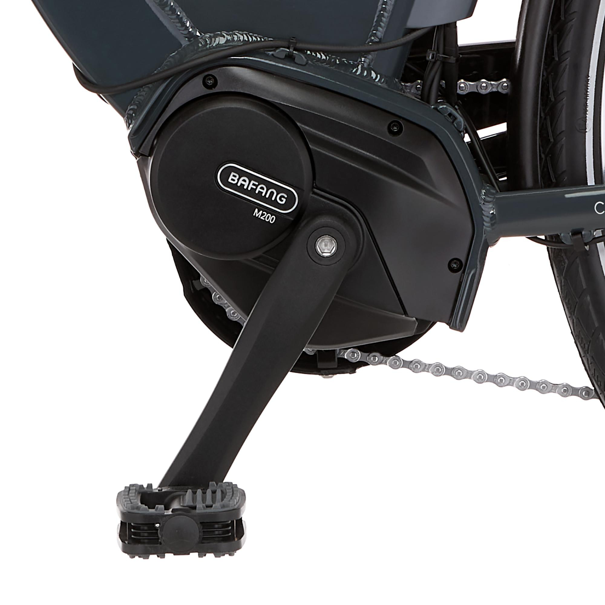 Elektrofahrradmotor mit Bafang M200 Logo und Pedal.