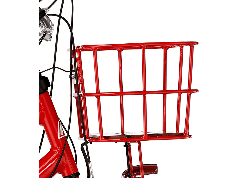 FISCHER Cita Retro 2.0 Citybike (Laufradgröße: 28 Zoll, Rahmenhöhe: 48 cm, Damen-Rad, 418 Wh, Rot glänzend)