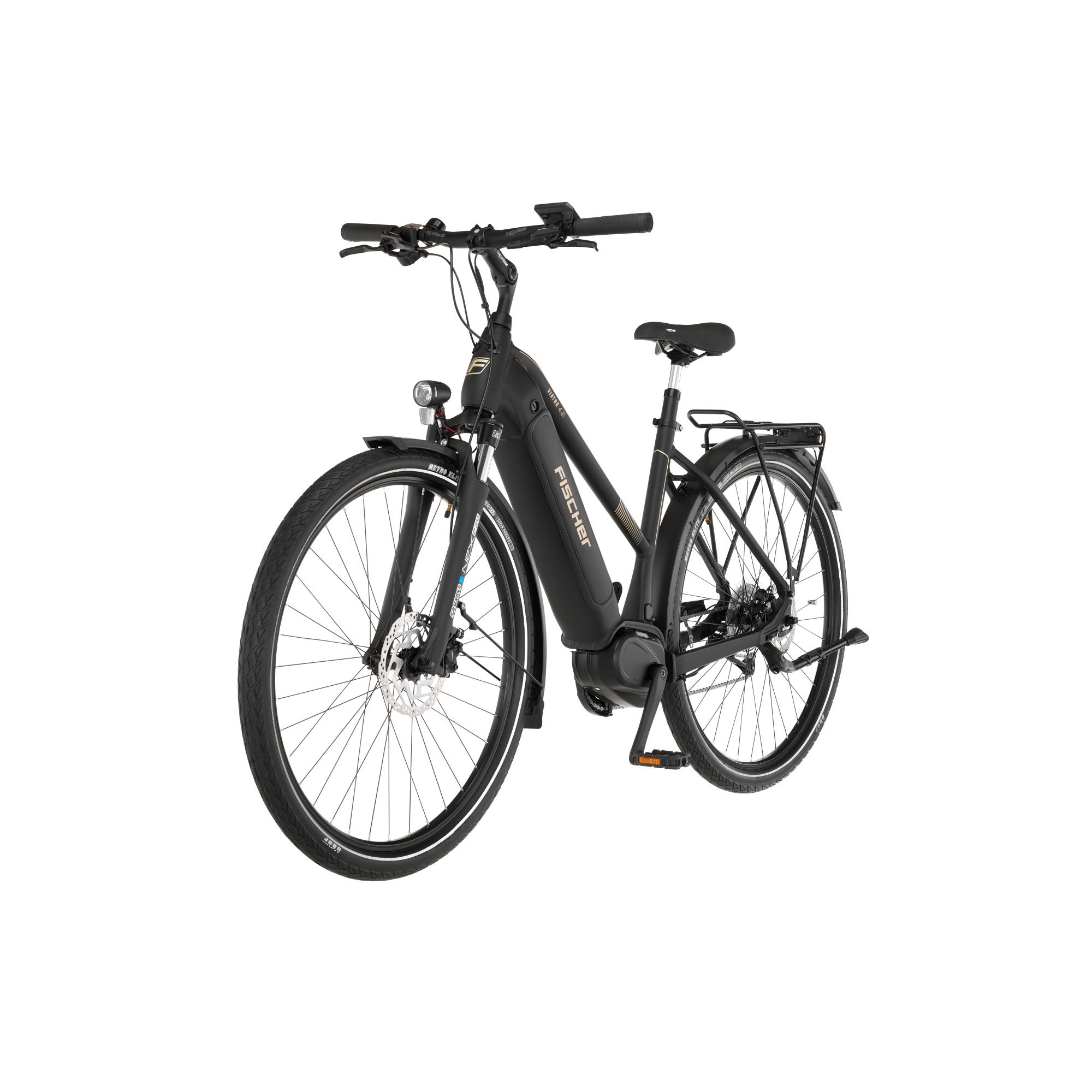 FISCHER Viator 4.2I Trekkingrad (Laufradgröße: 28 Zoll, Rahmenhöhe: 50 cm, Damen-Rad, 711 Wh, Schwarz matt)