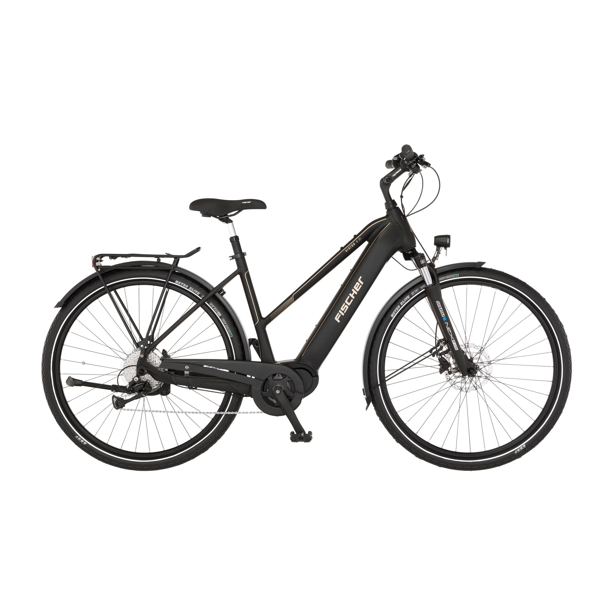 FISCHER Viator 4.2I Trekkingrad (Laufradgröße: 28 Zoll, Rahmenhöhe: 50 cm, Damen-Rad, 711 Wh, Schwarz matt)