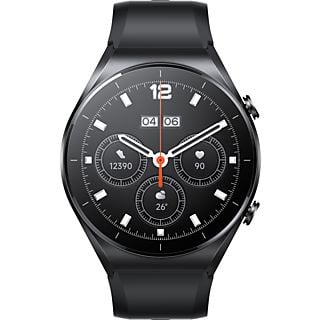 XIAOMI Watch S1 - Smartwatch (165,1 - 225,1 mm (cuir) / 149,8 - 233,8 mm (caoutchouc fluoré), Caoutchouc fluoré / Cuir de veau, Noir)