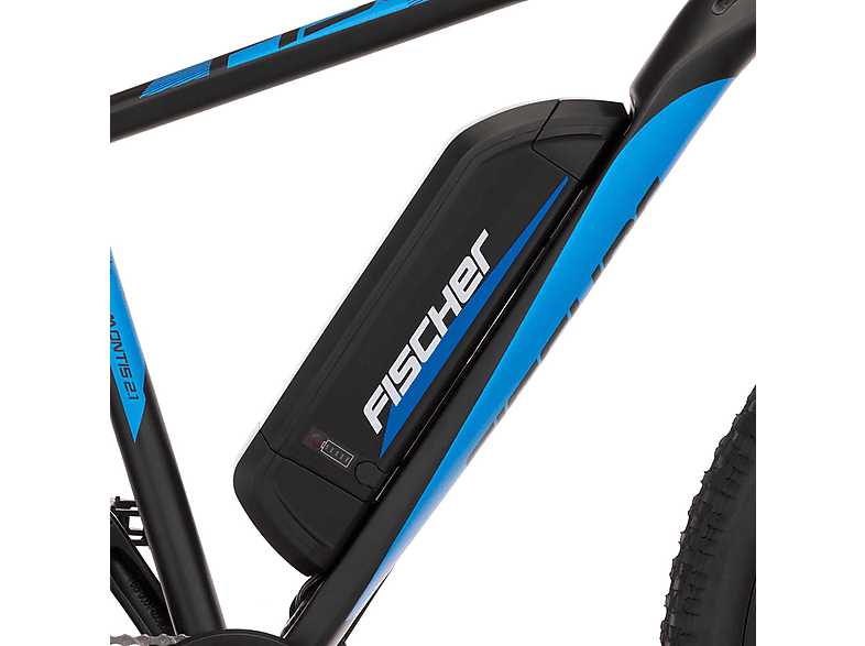 FISCHER Montis 2.1 Mountainbike (Laufradgröße: 27,5 Zoll, Rahmenhöhe: 48 cm, Unisex-Rad, 422 Wh, Schwarz/Blau)