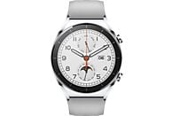 XIAOMI Watch S1 - Smartwatch (165,1 - 225,1 mm (cuir) / 149,8-233,8 mm (caoutchouc fluoré), caoutchouc fluoré / cuir de veau, argent)