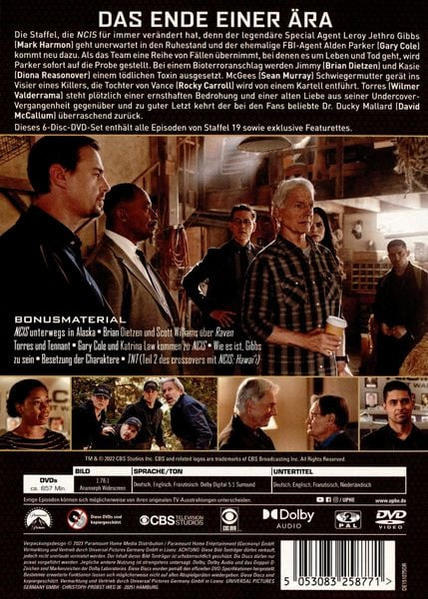 Boîtier DVD avec des acteurs dessus. Texte au dos, langue allemande. Finale de la série.