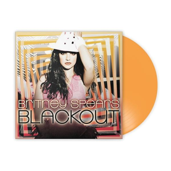 Britney Spears Blackout album borítója narancssárga vinillel.