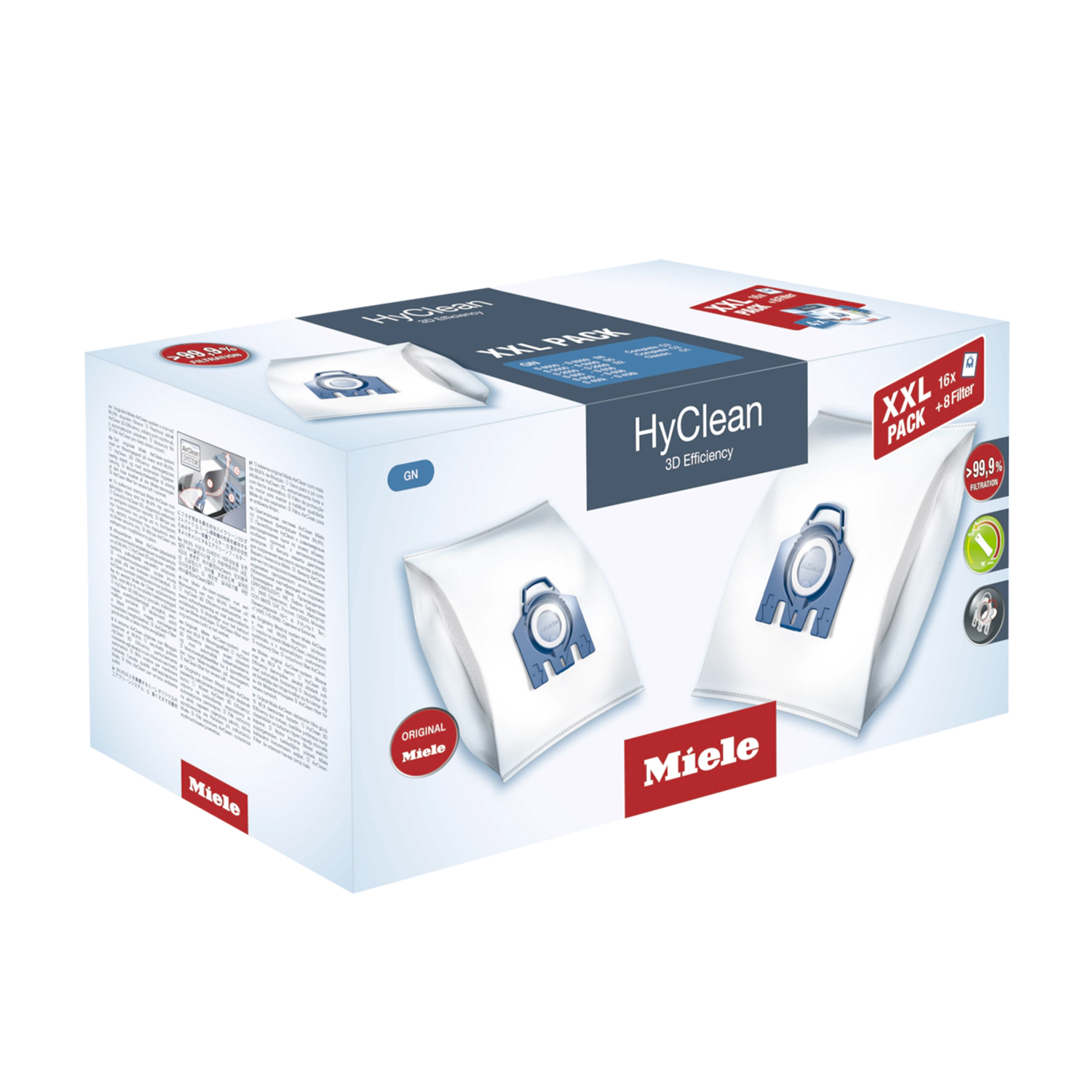 Sacchetti per la polvere Miele GN XXL Hyclean