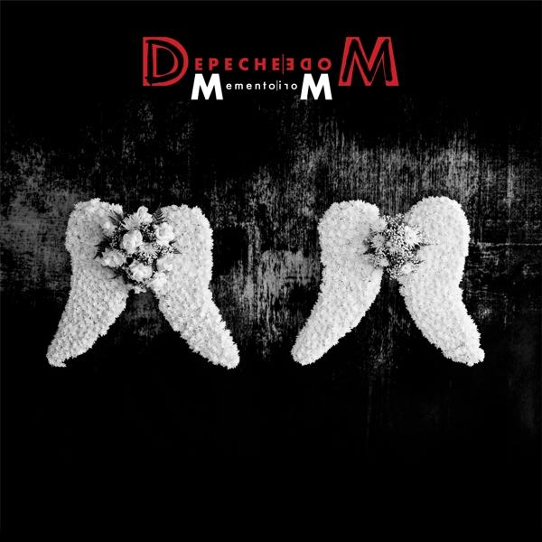 Depeche Mode album borító, két fehér angyalszárny virágokkal fekete háttéren.