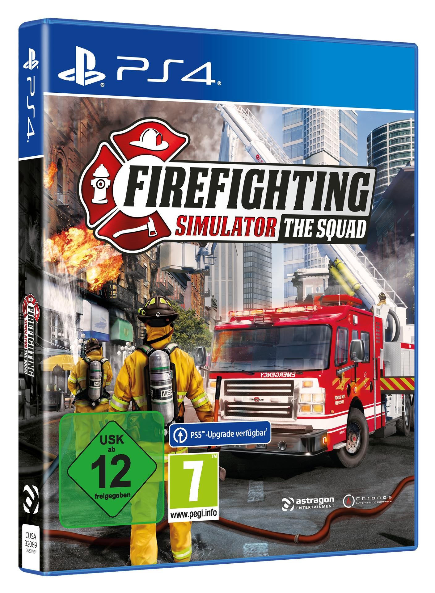 Videospiel-Box-Art. Feuerwehrleute, ein Feuerwehrauto, Gebäude und der Titel des Spiels werden angezeigt.