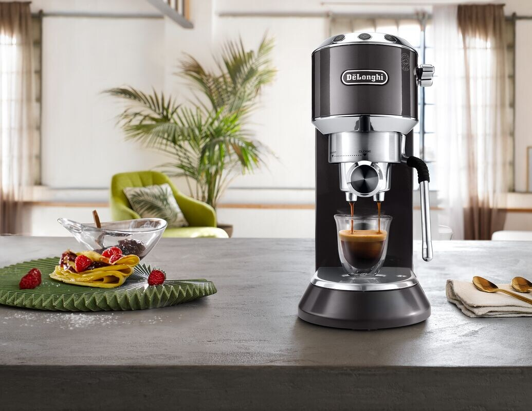 DELONGHI Dedica Arte EC885.GY Espressomaschine Grau metallic