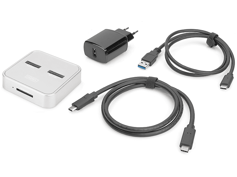 DIGITUS M.2 NVMe + M.2 SATA SSD Docking Station mit SD-Express Kartenleser Silber; Docking Station----Docking Station — Foto 5 von 5