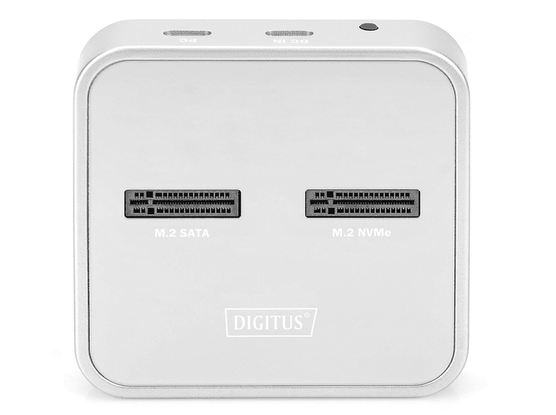 DIGITUS M.2 NVMe + M.2 SATA SSD Docking Station mit SD-Express Kartenleser Silber; Docking Station----Docking Station — Foto 3 von 5