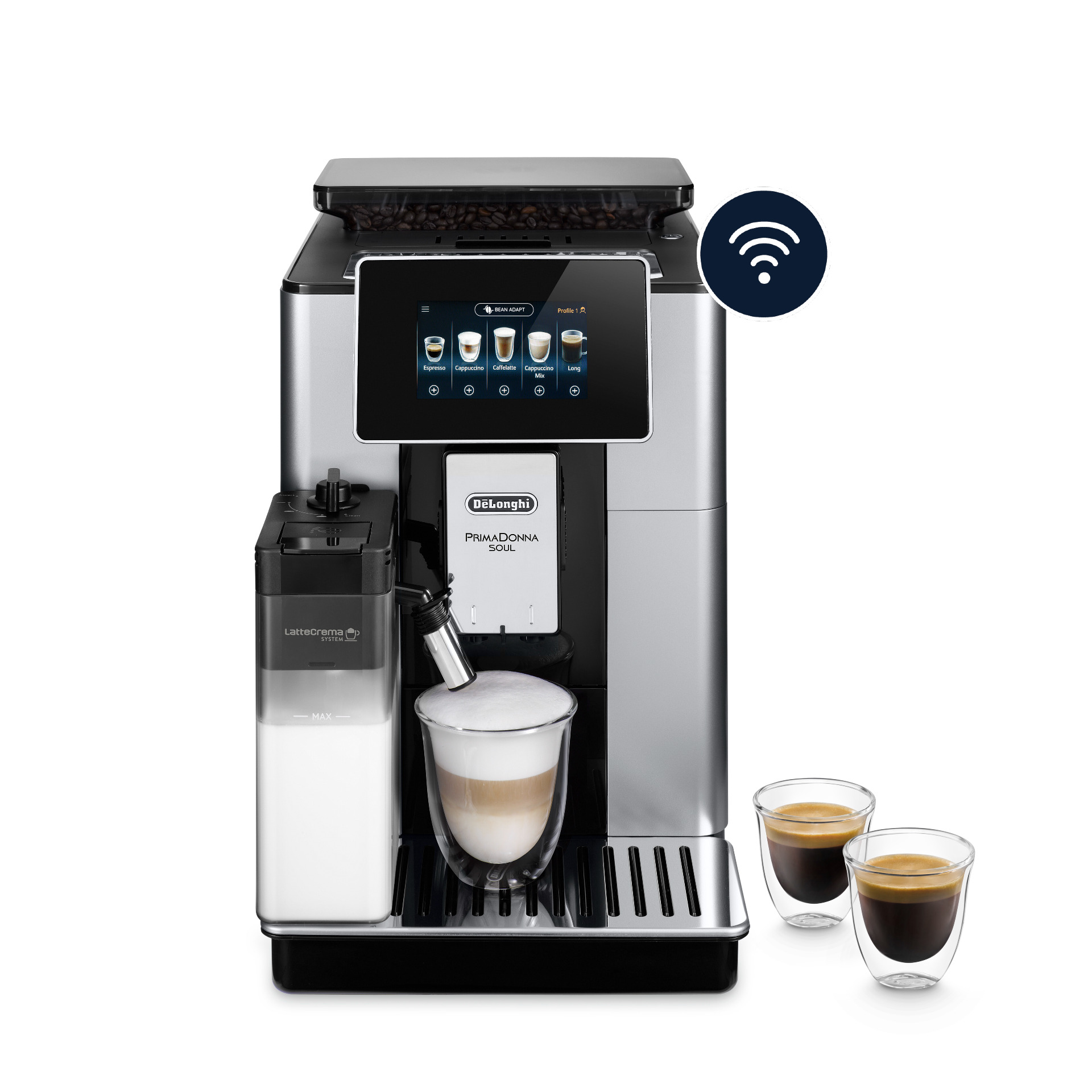 Cafetera superautomática - De'Longhi PrimaDonna Soul ECAM610.55.SB, Molinillo integrado, Inox