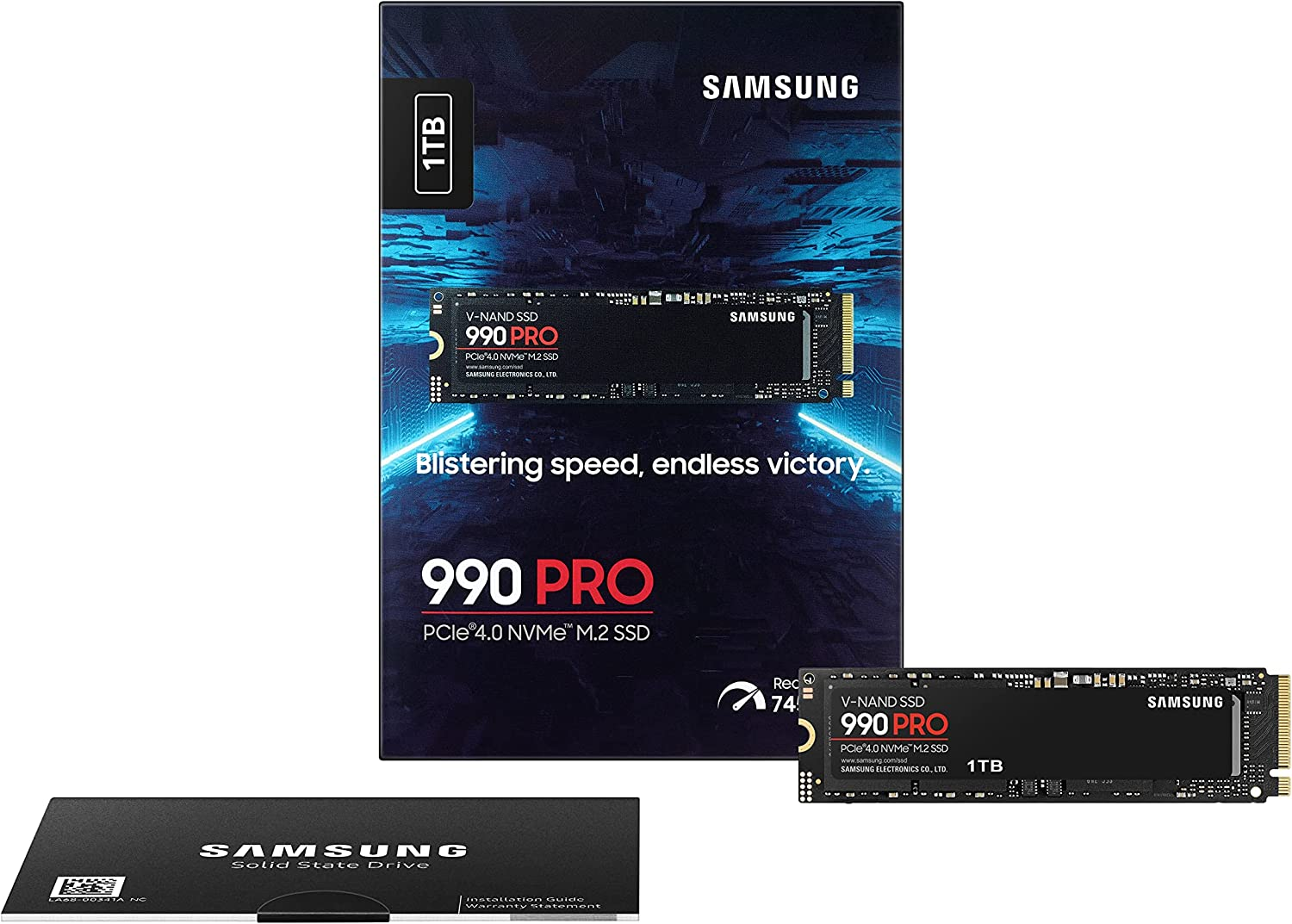 Embalaje del producto SSD, con la unidad y su caja mostradas.