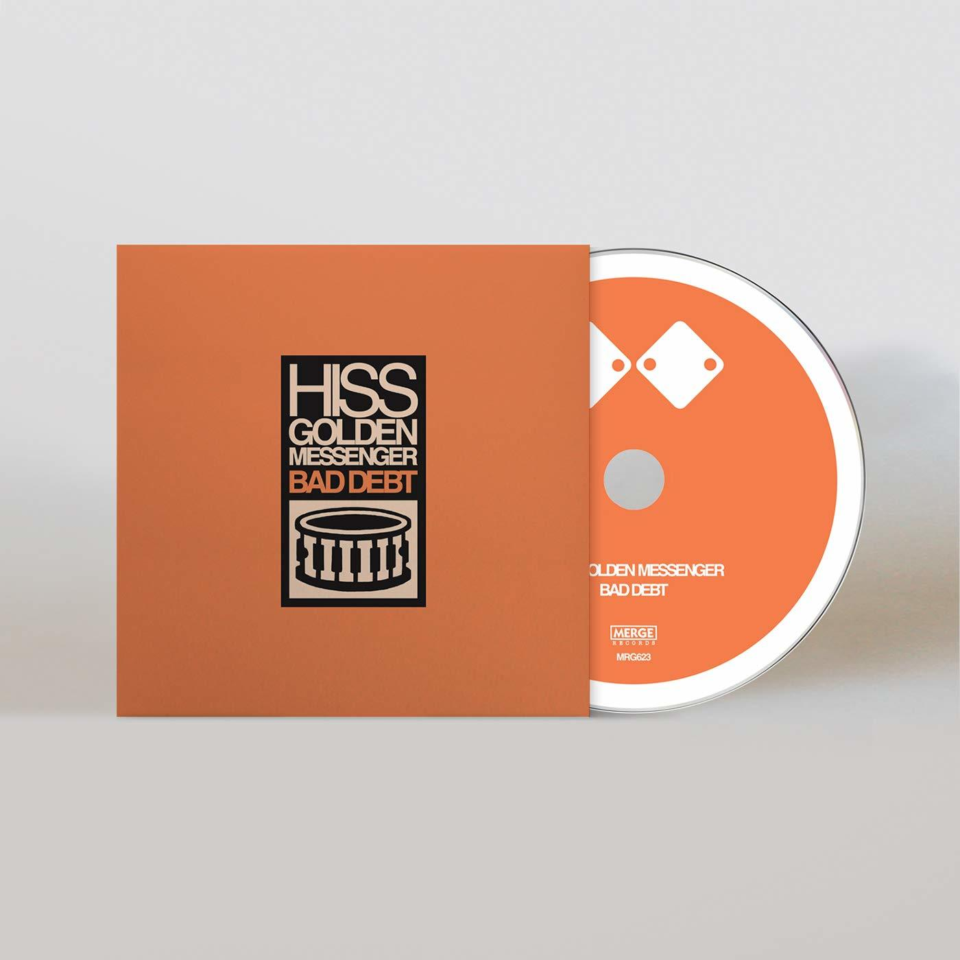 CD-Hülle mit orangefarbenem Cover. Es hat schwarzen Text und Logo. Die CD ist sichtbar.