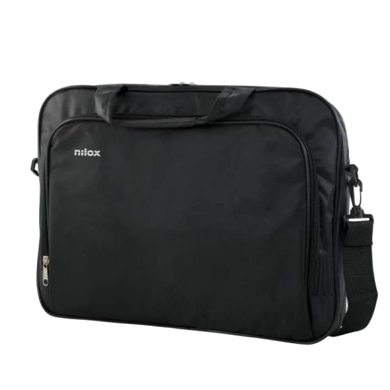 Maletín para portátil - Nilox Essential 2, Para 15.6", Poliéster, Negro