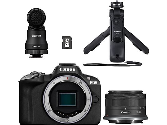 CANON EOS R50 Vlogger Kit - Appareil photo à objectif interchangeable Noir