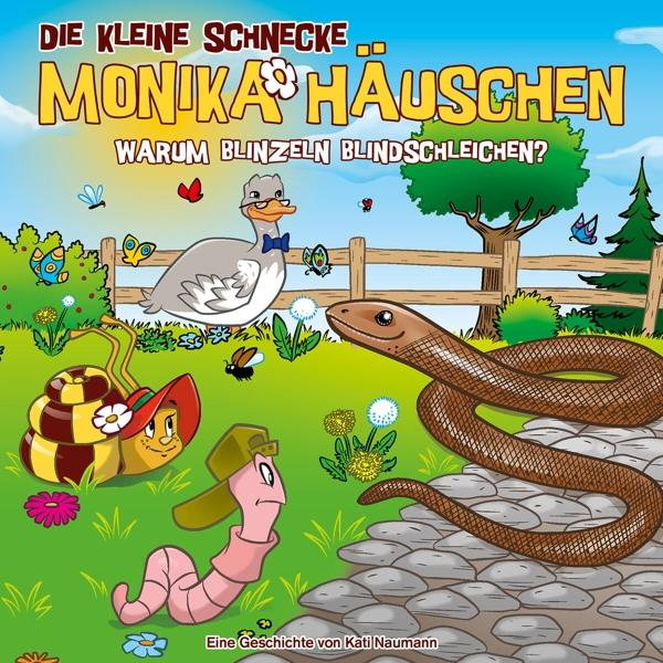 Kinderbuchcover mit Cartoon-Illustrationen einer Schnecke, eines Wurms, einer Gans und einer Schlange.