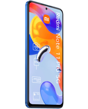 Ekranlı mavi telefon. Ekranda metin ve simgeler. Siyah arka plan.