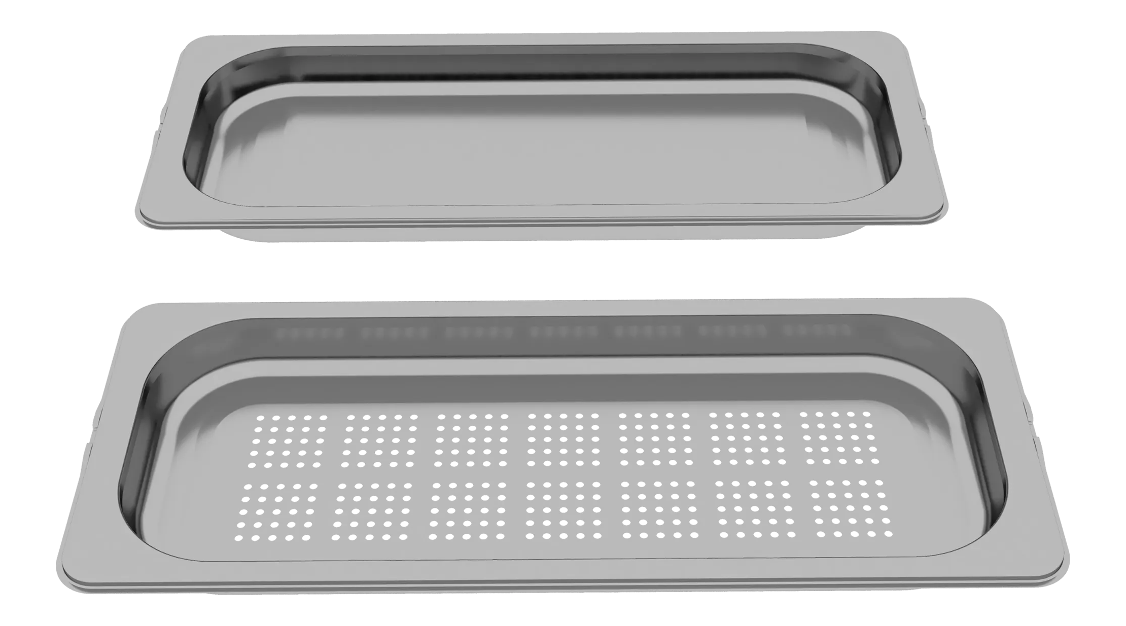 HENDI Gastronorm Tablett, Gastronormbehälter, geeignet zur Verwendung in Öfen, GN 2/3, 354x325x(H)40mm, Edelstahl