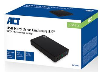 Emballage de boîtier de disque dur USB noir avec un disque dur.