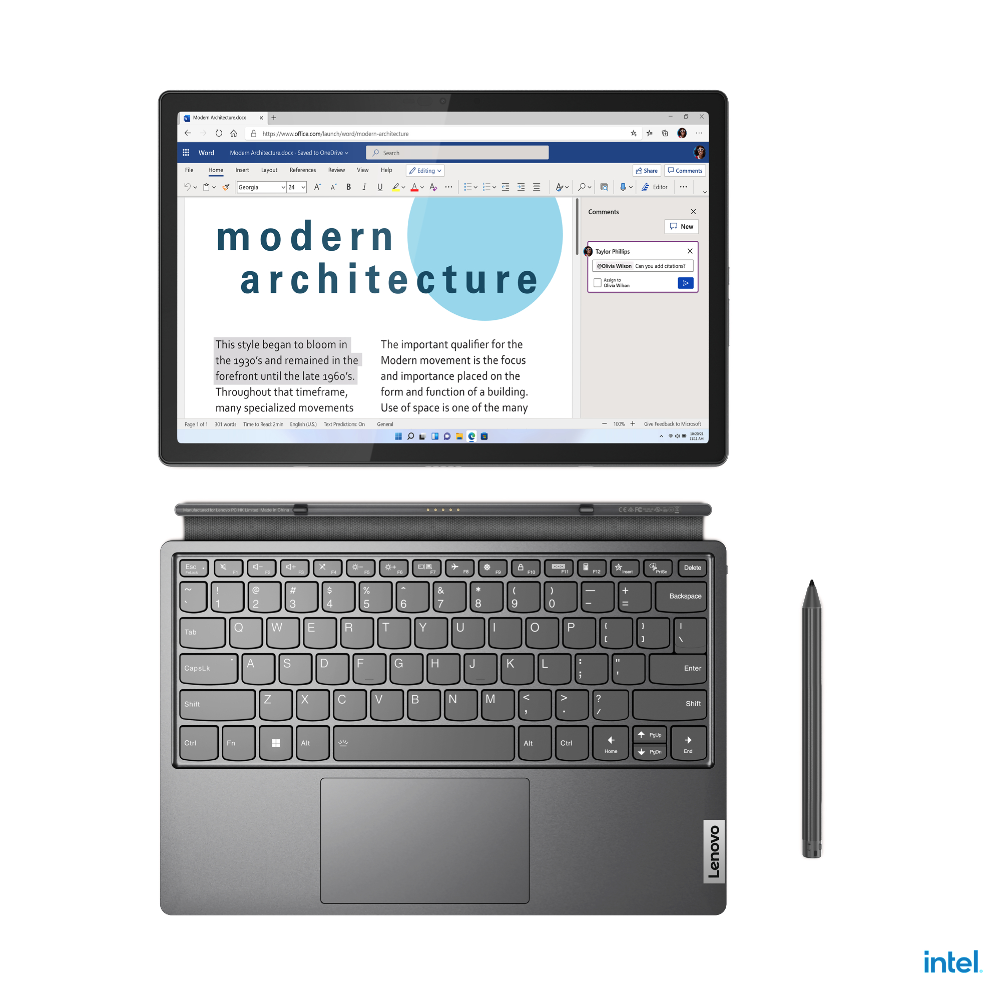 LENOVO IdeaPad Duet 5i - 12,4 Zoll - Intel® Core™ i7 i7-1255U - 16 GB - 512 GB - Intel® Iris® Xᵉ - Windows 11 Home