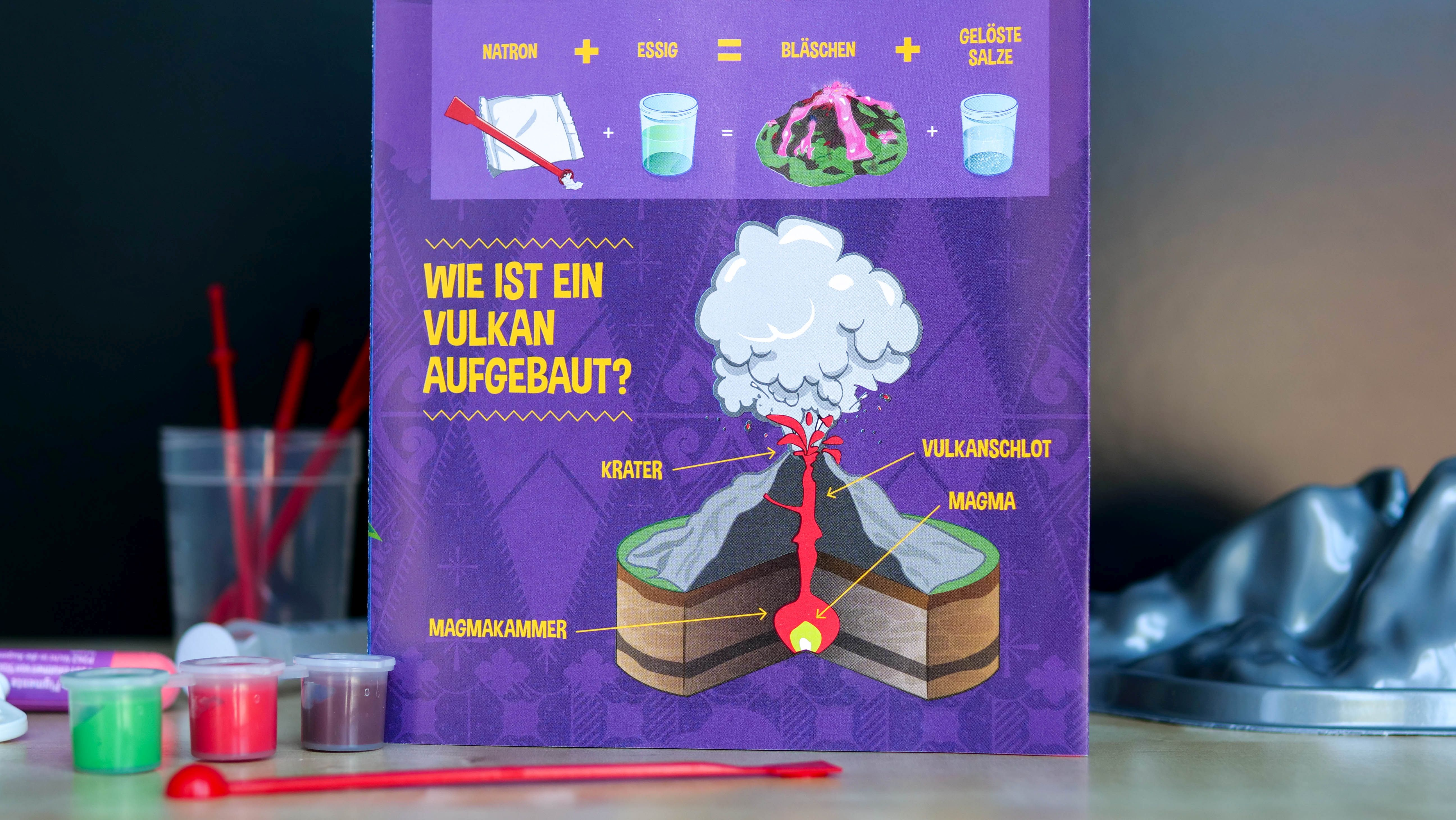 CLEMENTONI Galileo - Nachtleuchtender Vulkan Experimentierkasten, Mehrfarbig