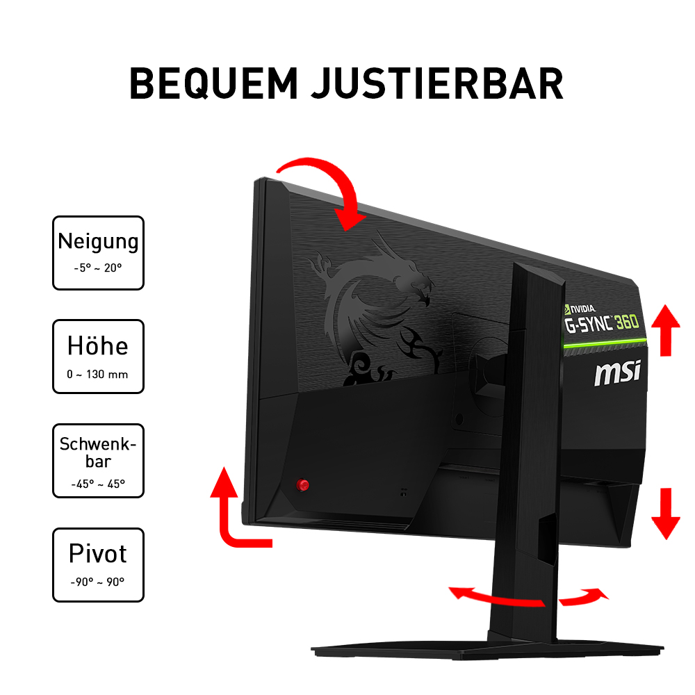 MSI OCULUX NXG253RDE 24,5 Zoll  Full-HD  Gaming Monitor  1 ms Reaktionszeit  