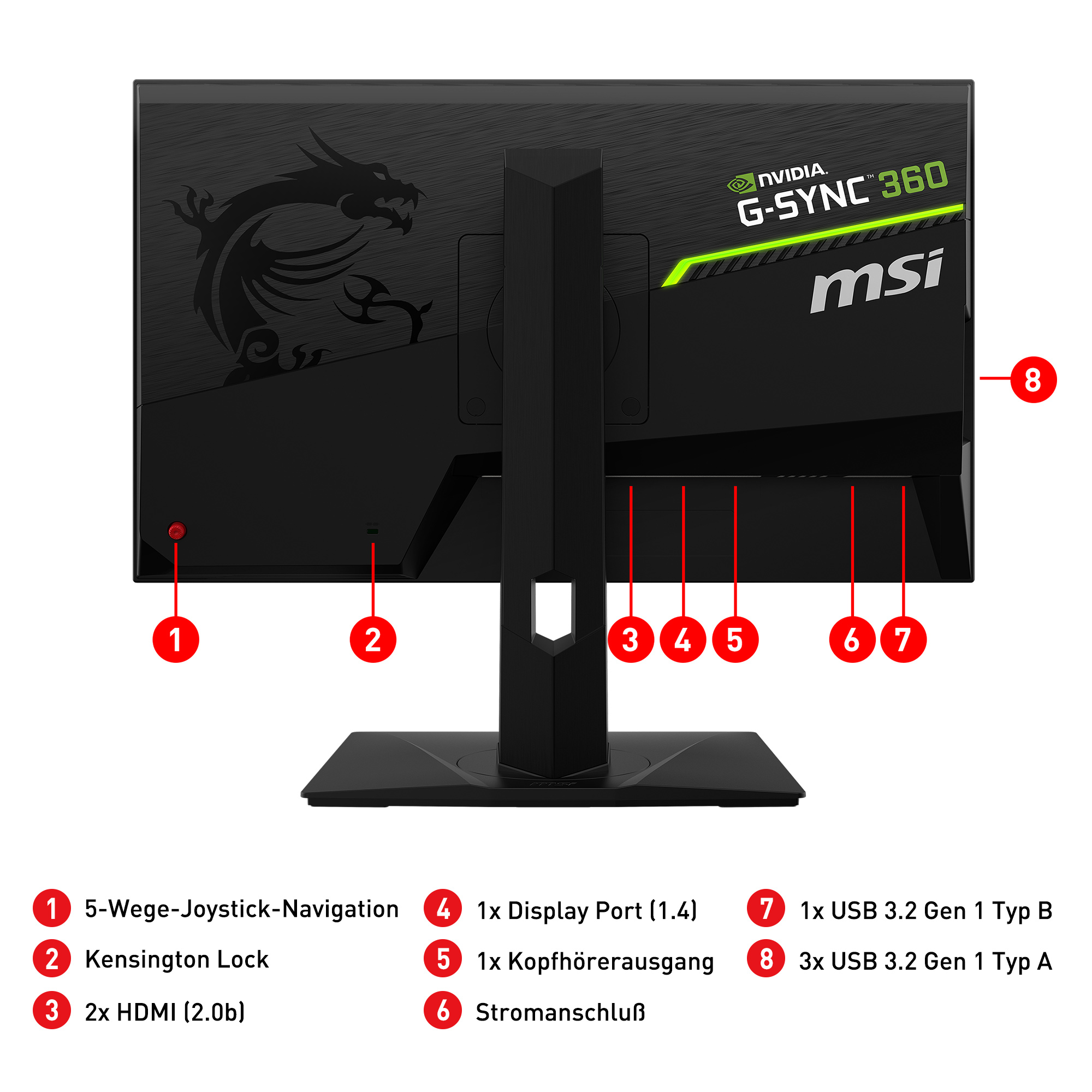 MSI OCULUX NXG253RDE 24,5 Zoll  Full-HD  Gaming Monitor  1 ms Reaktionszeit  