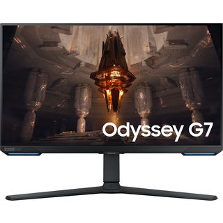SAMSUNG Gaming Monitor Odyssey G7 mit Fernbedienung, 28 Zoll, UHD, 144Hz, 1ms, 300cd, IPS, WiFi5, Bluetooth, Schwarz