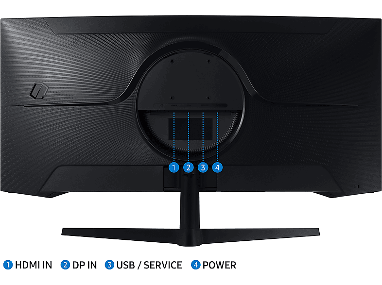 SAMSUNG Odyssey G5 34 Zoll Curved Gaming Monitor, QHD, 1 ms Reaktionszeit, 250 cd/m², 165 Hz, Schwarz — Foto 4 von 4