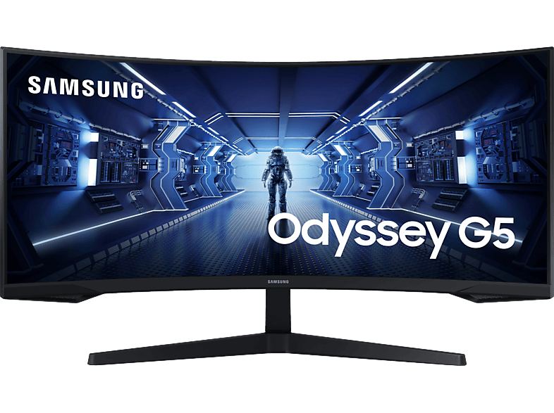 SAMSUNG Odyssey G5 34 Zoll Curved Gaming Monitor, QHD, 1 ms Reaktionszeit, 250 cd/m², 165 Hz, Schwarz