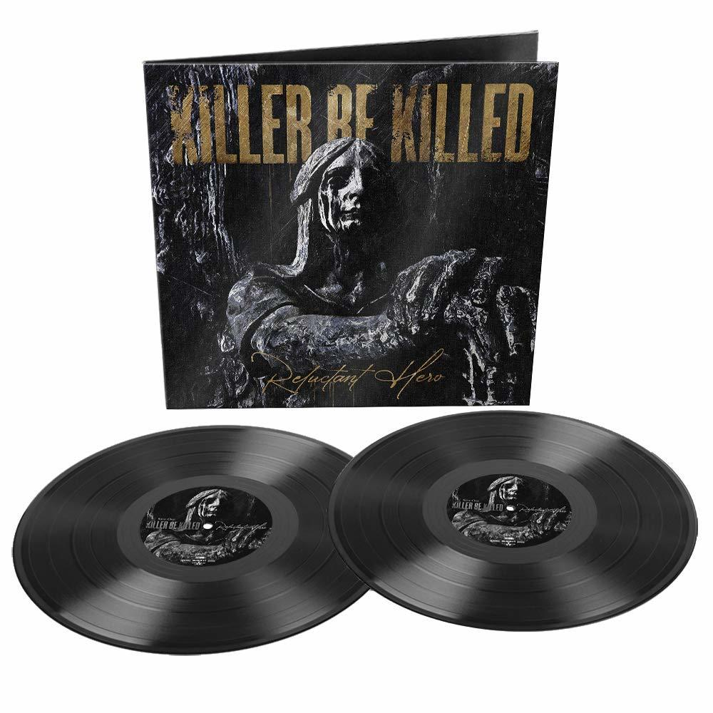 Killer Be Killed Album mit zwei schwarzen Schallplatten. Das Albumcover zeigt eine Statue.