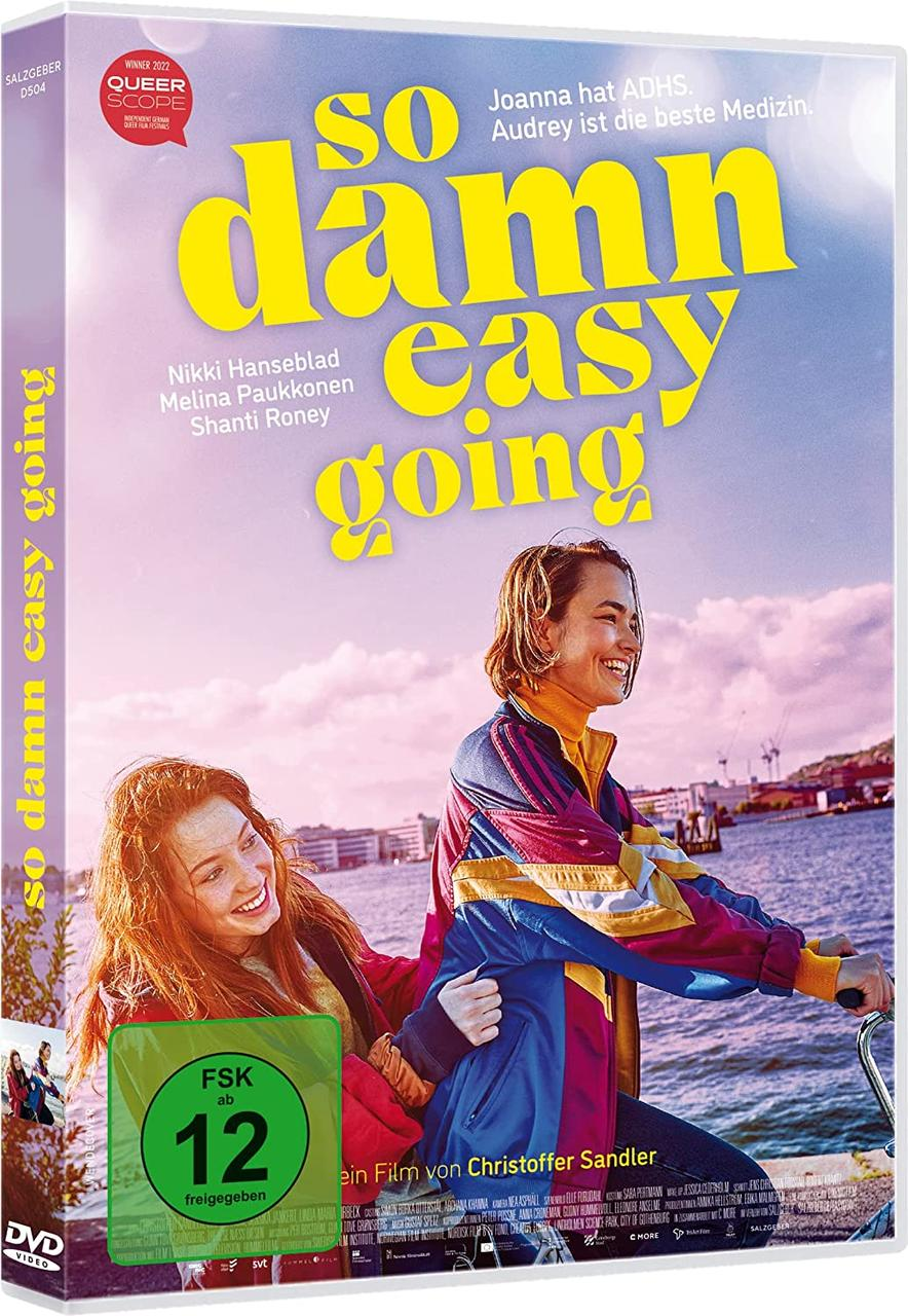 DVD-Cover des Films 'So Damn Easy Going'. Zeigt zwei Frauen auf einem Fahrrad.