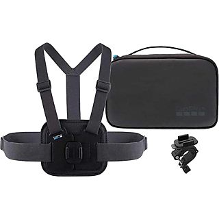 Kit accesorios cámara deportiva - GoPro AKTAC-001, Soporte para pecho y soporte para manillar, Negro
