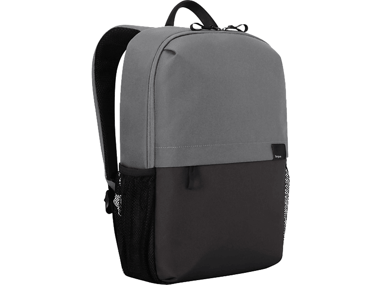 Mochila para portátil - Targus TBB636GL, 15.6", Con cremallera, Material PET, Negro y gris