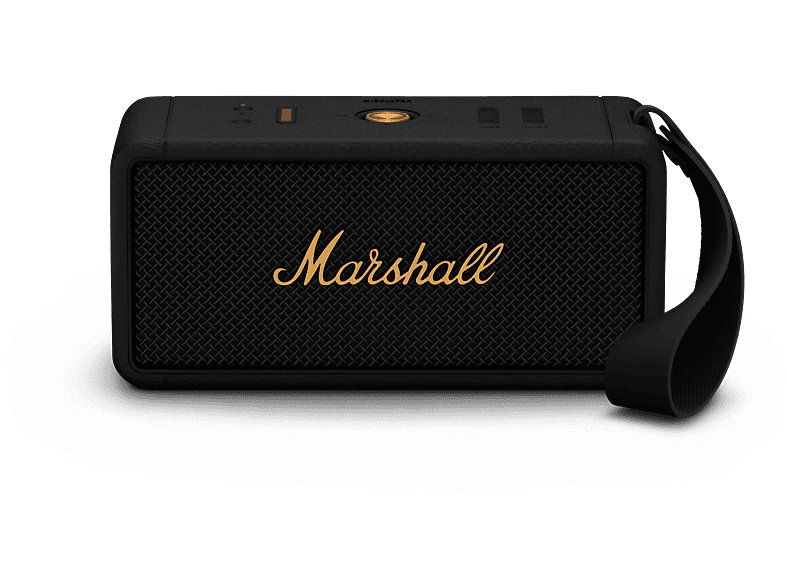 Altavoz inalámbrico  Marshall Middleton Black and Brass, 15 W, Bluetooth  5.1, Autonomía 20 h, Negro