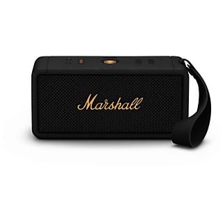 Altavoz inalámbrico - Marshall Middleton  Black and Brass, 15 W, Bluetooth 5.1, Autonomía 20 h, Negro