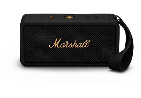 Altavoz inalámbrico  Marshall Middleton Black and Brass, 15 W, Bluetooth  5.1, Autonomía 20 h, Negro