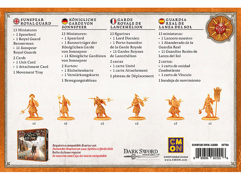 Thumbnail - CMON Song of Ice & Fire - Sunspear Royal Guard (Königliche Garde von Sonnspeer) Brettspiele Mehrfarbig