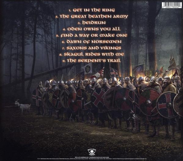 Album borító viking jelenettel, dallaslistával és előadó/kiadó információkkal.