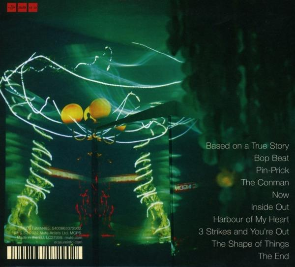Album borító absztrakt dizájnnal és szöveggel. Neon-szerű dizájn szöveggel a jobb oldalon.