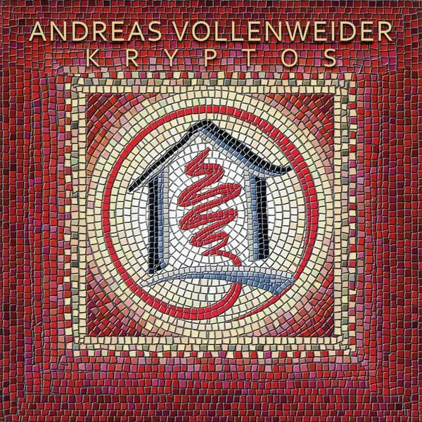 Mozaik album borító 'Andreas Vollenweider Kryptos' szöveggel, középen egy ház szimbólummal.
