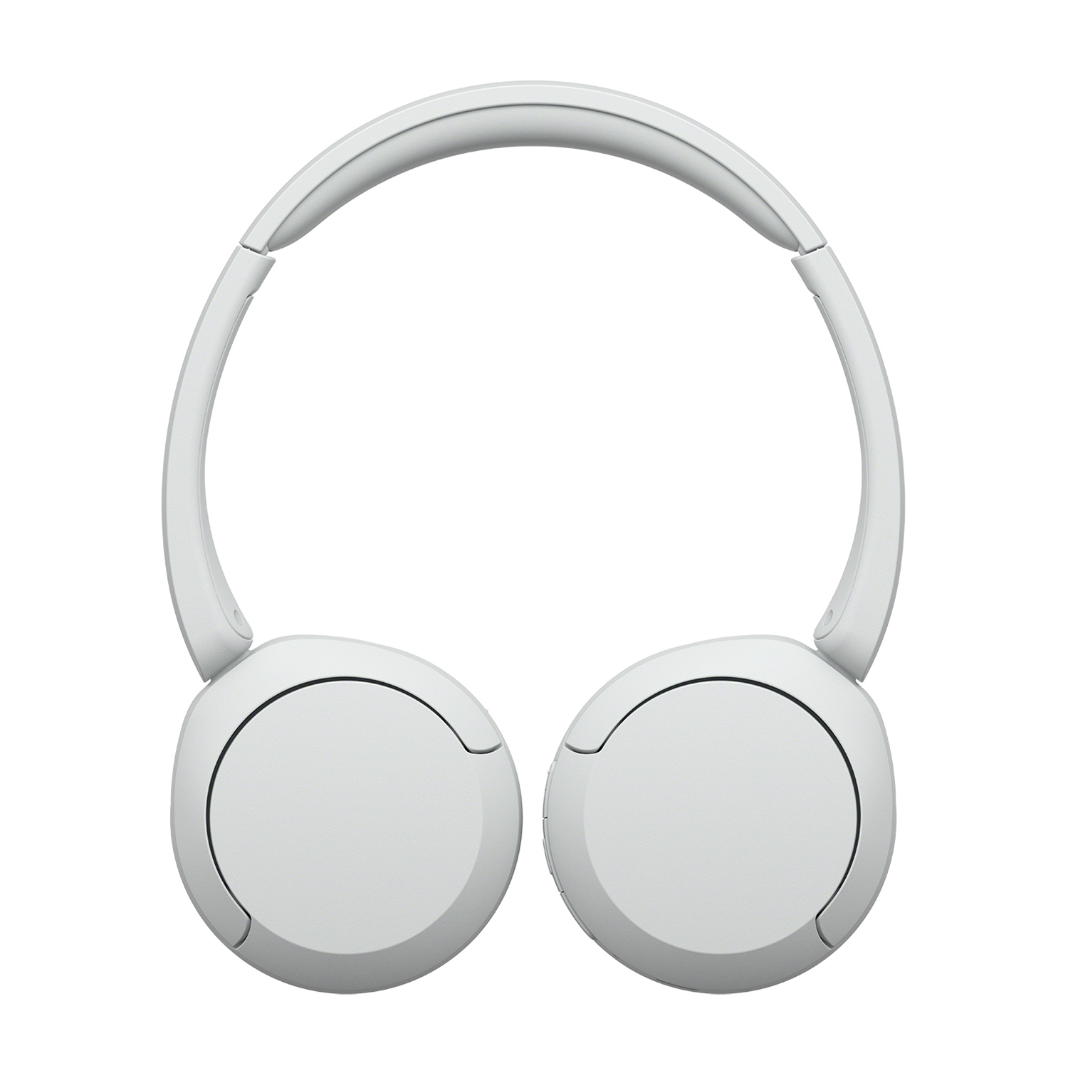 Un paio di cuffie bianche over-ear, viste frontalmente.