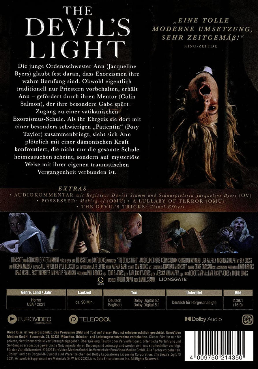 DVD-Hülle mit einer Frau, die nach oben schaut, mit Text und Bildern von Personen und einem Titel.