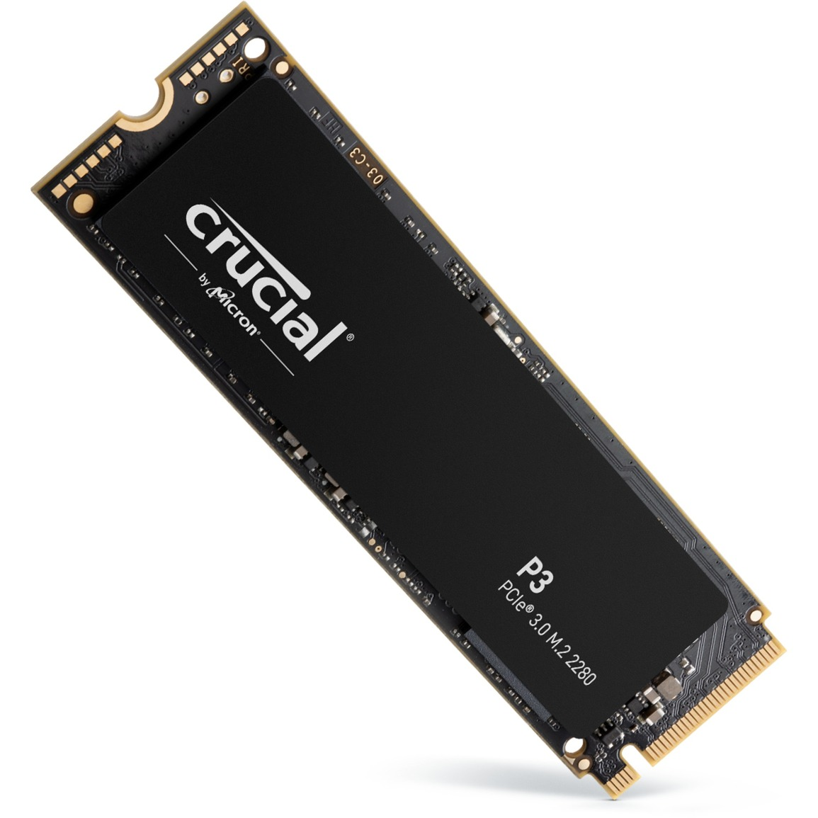 Disco duro SSD interno 2TB - Crucial CT2000P3SSD8, Tasa de transferencia de 3500 MB/s, 7W, Negro