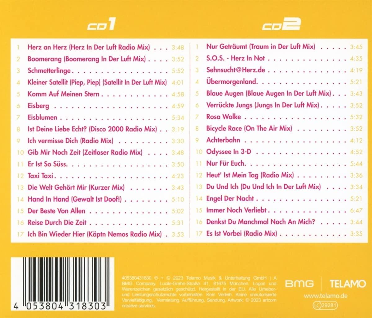 CD-Cover mit Titellisten, Copyright und Telamo-Logo. Der Hintergrund ist gelb.